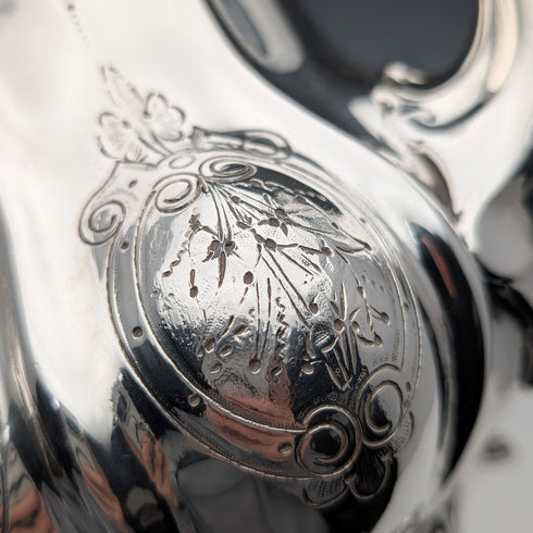 Late 19th Century British Antique Silver Plate Teapot Shaw & Fisher